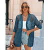 Zeagoo Women’s Summer Crochet Cardigan Boho Kimono Oversized Sweater Tops(02 Lake Blue)