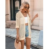 Zeagoo Women’s Summer Crochet Cardigan Boho Kimono Oversized Sweater Tops(Apricot)