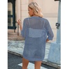 Zeagoo Women’s Summer Crochet Cardigan Boho Kimono Oversized Sweater Tops(Blue)