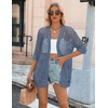 Zeagoo Women’s Summer Crochet Cardigan Boho Kimono Oversized Sweater Tops(Blue)
