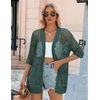 Zeagoo Women’s Summer Crochet Cardigan Boho Kimono Oversized Sweater Tops(Green)