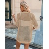 Zeagoo Women’s Summer Crochet Cardigan Boho Kimono Oversized Sweater Tops(Khaki)