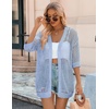 Zeagoo Women’s Summer Crochet Cardigan Boho Kimono Oversized Sweater Tops(Light Blue)