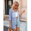 Zeagoo Women’s Summer Crochet Cardigan Boho Kimono Oversized Sweater Tops(Light Blue)