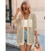 Zeagoo Women’s Summer Crochet Cardigan Boho Kimono Oversized Sweater Tops(Light Khaki)
