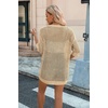 Zeagoo Women’s Summer Crochet Cardigan Boho Kimono Oversized Sweater Tops(Light Khaki)