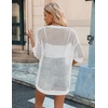 Zeagoo Women’s Summer Crochet Cardigan Boho Kimono Oversized Sweater Tops(White)