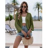 Zeagoo Womens Summer Crochet Cardigan Sweaters 3/4 Sleeve Batwing Kimono(Army Green)