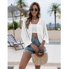 Zeagoo Womens Summer Crochet Cardigan Sweaters 3/4 Sleeve Batwing Kimono(A_white)