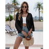 Zeagoo Womens Summer Crochet Cardigan Sweaters 3/4 Sleeve Batwing Kimono(Black)