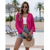 Zeagoo Womens Summer Crochet Cardigan Sweaters 3/4 Sleeve Batwing Kimono(Hot Pink)