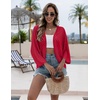 Zeagoo Womens Summer Crochet Cardigan Sweaters 3/4 Sleeve Batwing Kimono(Wine Red)