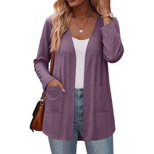 Zeagoo Cardigan Sweaters for Women 2026 Loose Fit Lightweight Fall Outfits(Purple)