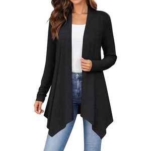 Zeagoo Lightweight Cardigan for Women Long Sleeve Open Front Cardigans(Black)