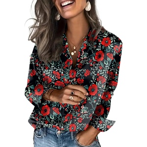 Zeagoo Satin Blouses for Women Silk Button Down Shirts Long Sleeve Tops(Crimson Nocturne)