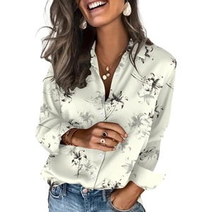 Zeagoo Satin Blouses for Women Silk Button Down Shirts Long Sleeve Tops(Silk Bloom Whisper)