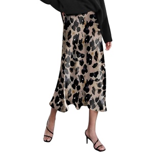 Zeagoo Skirts for Women High Waist Skirt Elegant Midi Skirt Satin(An256)