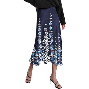 Zeagoo Skirts for Women High Waist Skirt Elegant Midi Skirt Satin(Sf119)