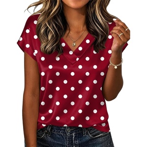 Zeagoo Women Satin V Neck Blouse Cap Short Sleeve Business Casual Top S-2XL(Jh763)