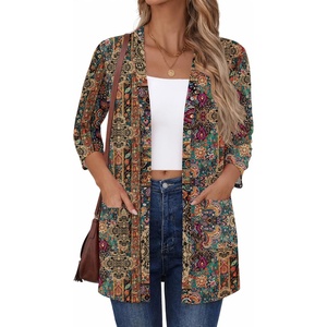 Zeagoo Women’s 3/4 Sleeve Lightweight Cardigan Casual Open Front Cardigans(A-mz721)