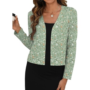 Zeagoo Women’s Lightweight Summer Cardigan Thin Cropped Long Sleeve Shrug(Printed Floral Xh534)