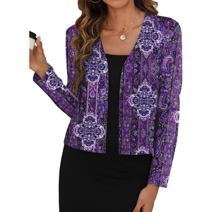 Zeagoo Women’s Lightweight Summer Cardigan Thin Cropped Long Sleeve Shrug(Printed Mz907)