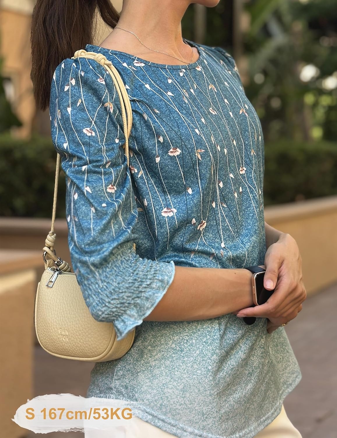 image:imageZeagoo 34 Length Sleeve Blouse Pleated Tops Tunics for Women Dressy Shirt Business CasualBlue Vine
