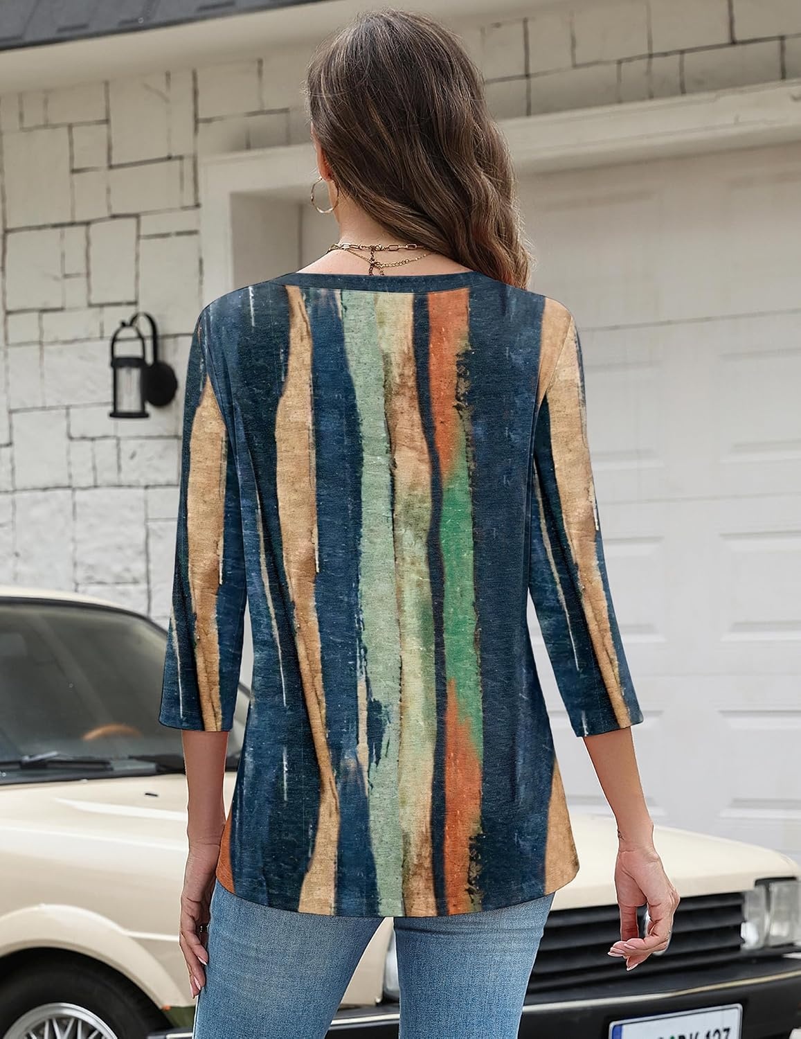 image:imageZeagoo 34 Length Sleeve Women Tops Dressy Casual Blouses Work ClothesCx289multicolor