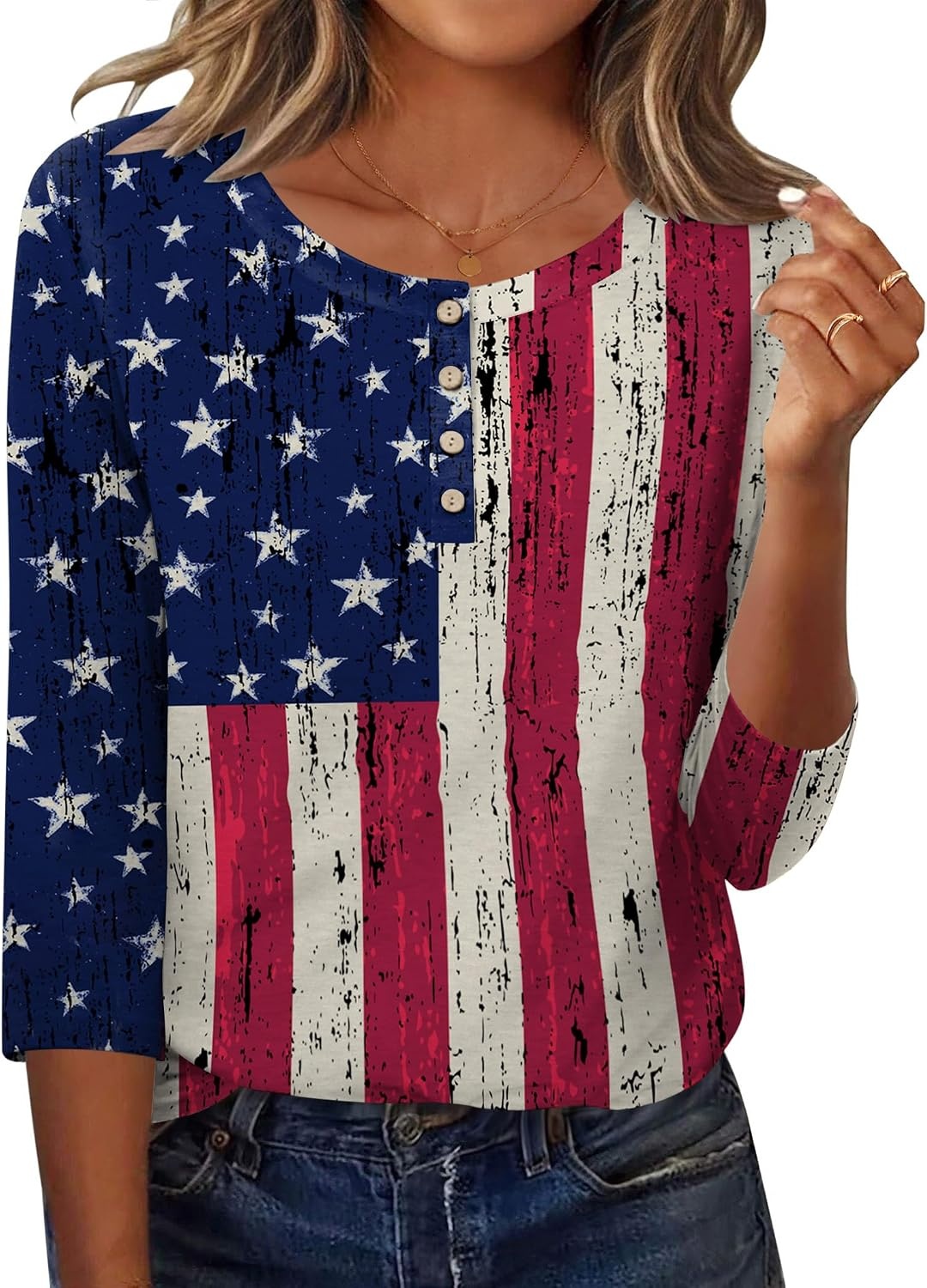 image:imageZeagoo 34 Length Sleeve Women Tops Dressy Casual Blouses Work ClothesGq38flag