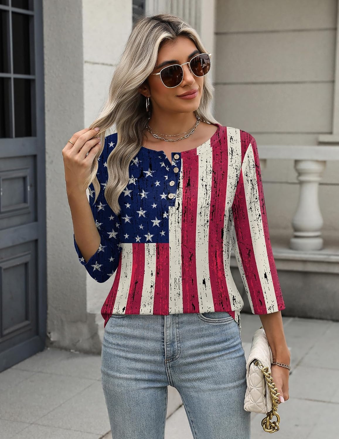 image:imageZeagoo 34 Length Sleeve Women Tops Dressy Casual Blouses Work ClothesGq38flag