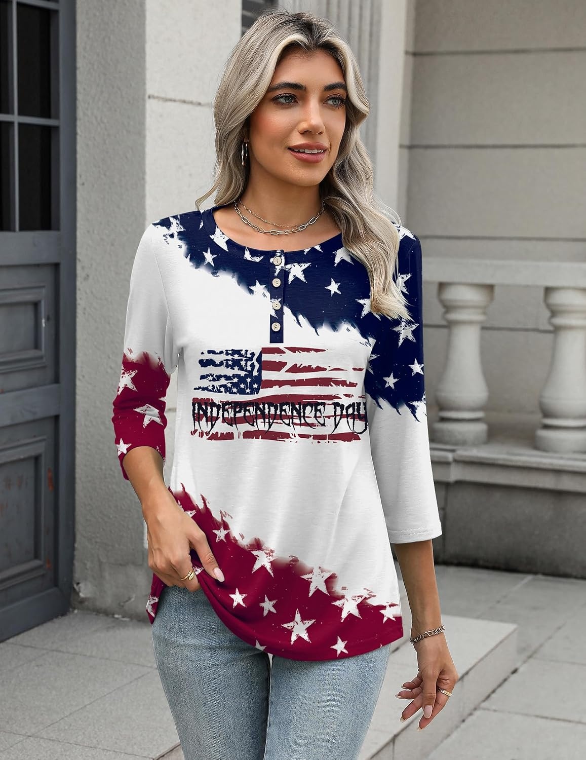 image:imageZeagoo 34 Length Sleeve Women Tops Dressy Casual Blouses Work ClothesGq40flag