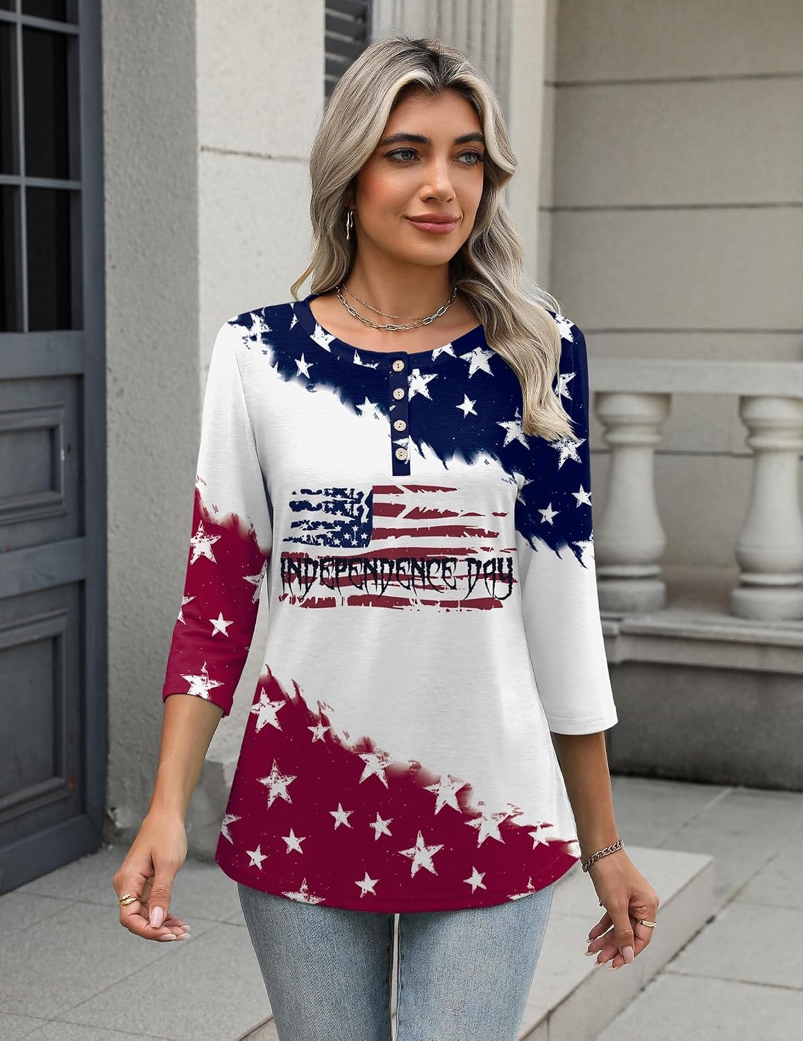 image:imageZeagoo 34 Length Sleeve Women Tops Dressy Casual Blouses Work ClothesGq40flag