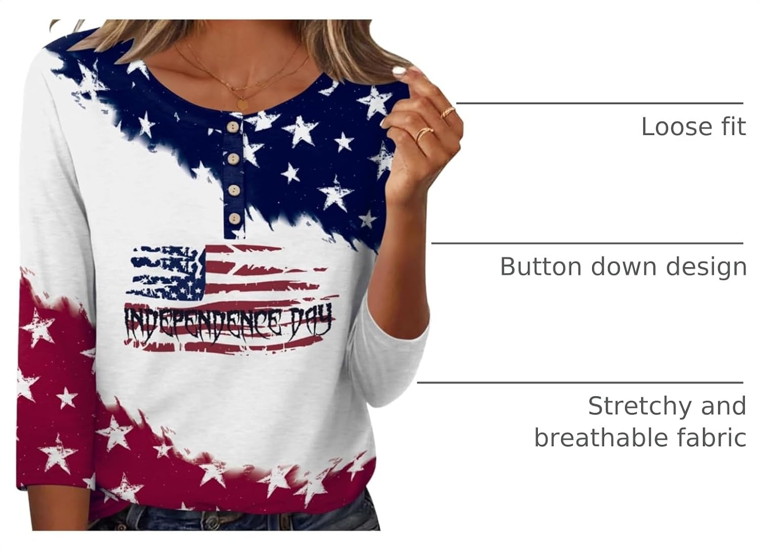image:imageZeagoo 34 Length Sleeve Women Tops Dressy Casual Blouses Work ClothesGq40flag
