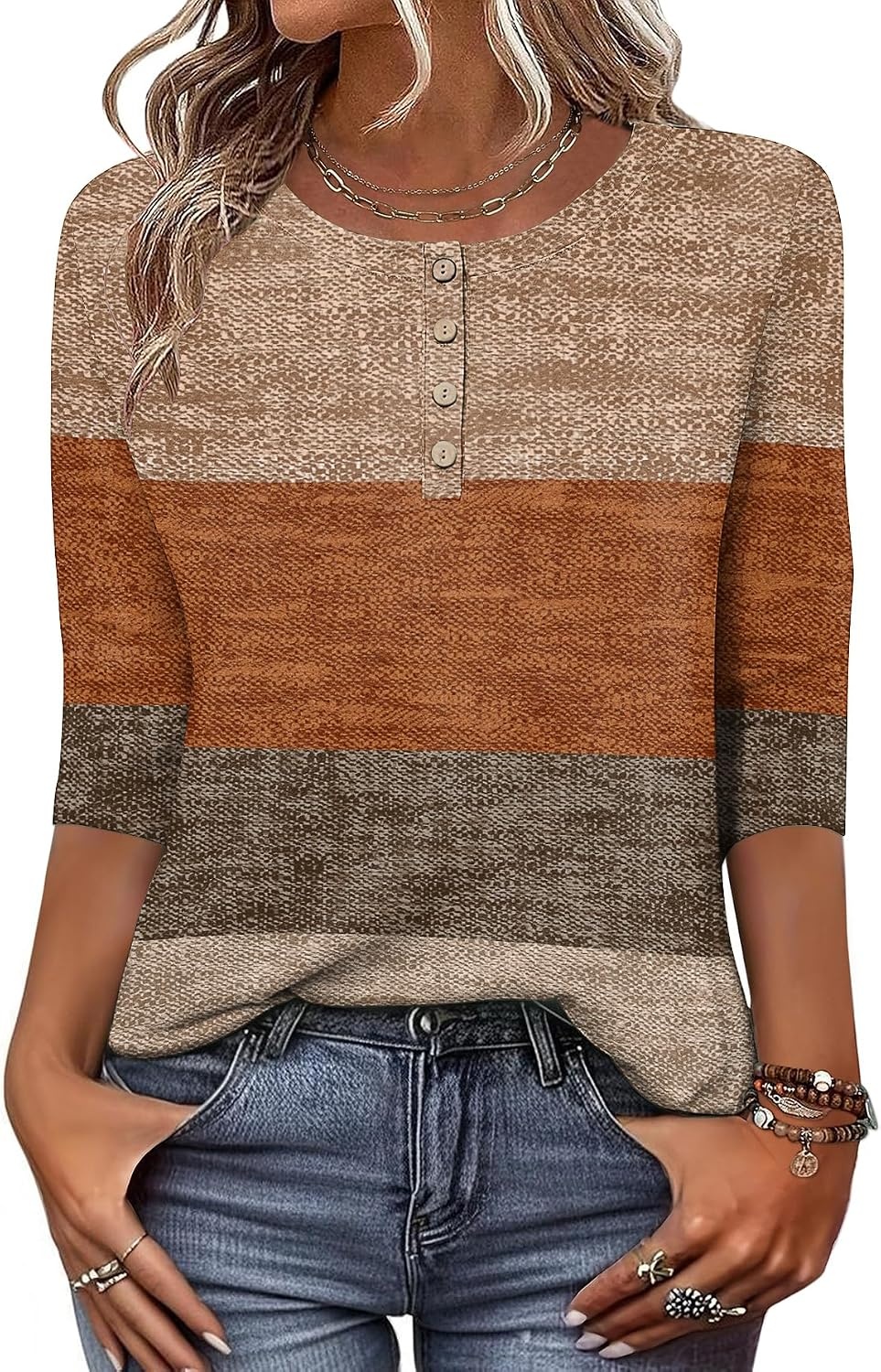 image:imageZeagoo 34 Length Sleeve Women Tops Dressy Casual Blouses Work ClothesJh398geometric