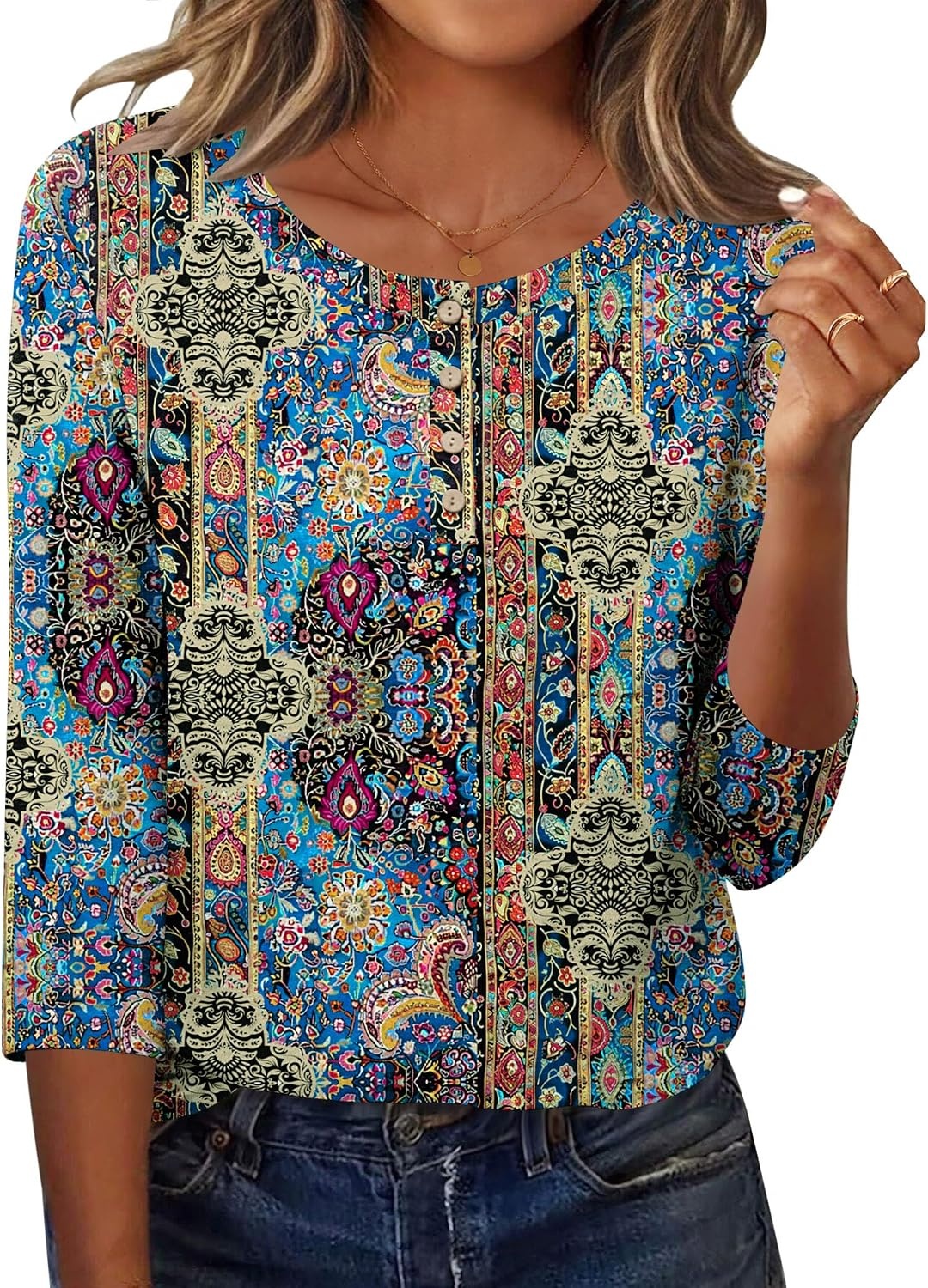 image:imageZeagoo 34 Length Sleeve Women Tops Dressy Casual Blouses Work ClothesMz779