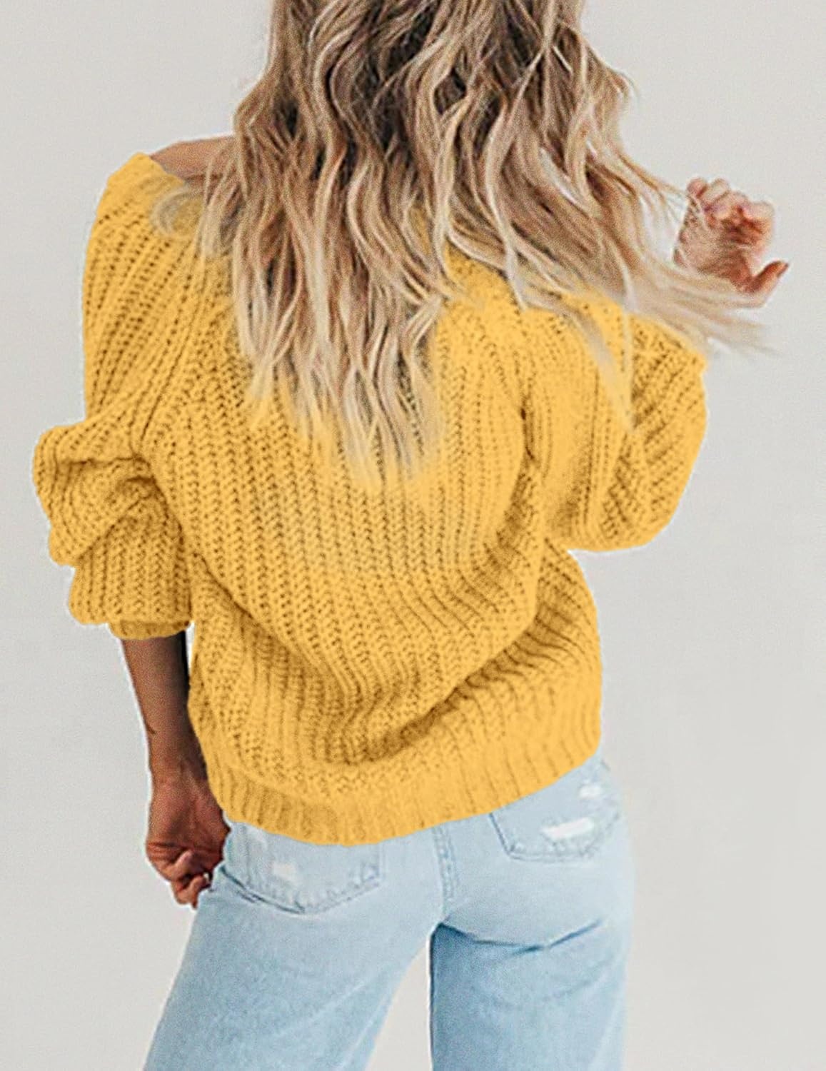 image:imageZeagoo Womens 2026 Fall Chunky Knit Cardigans Long Sleeve SweatersYellow