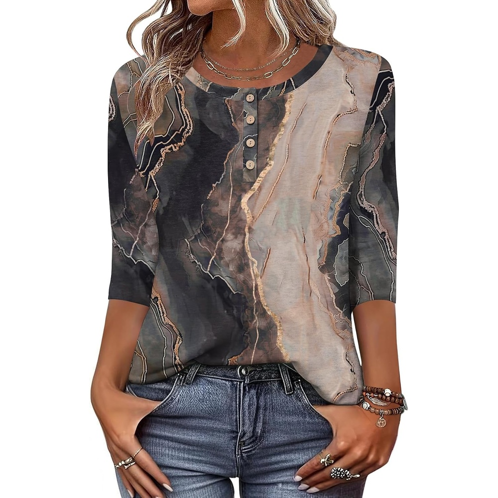 image:imageZeagoo 34 Length Sleeve Women Tops Dressy Casual Blouses Work ClothesCx278multicolor