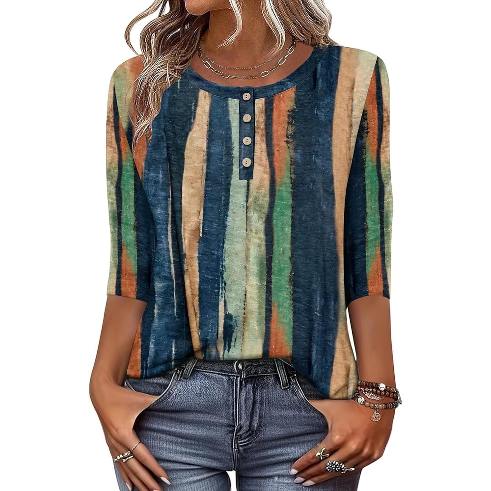 image:imageZeagoo 34 Length Sleeve Women Tops Dressy Casual Blouses Work ClothesCx289multicolor