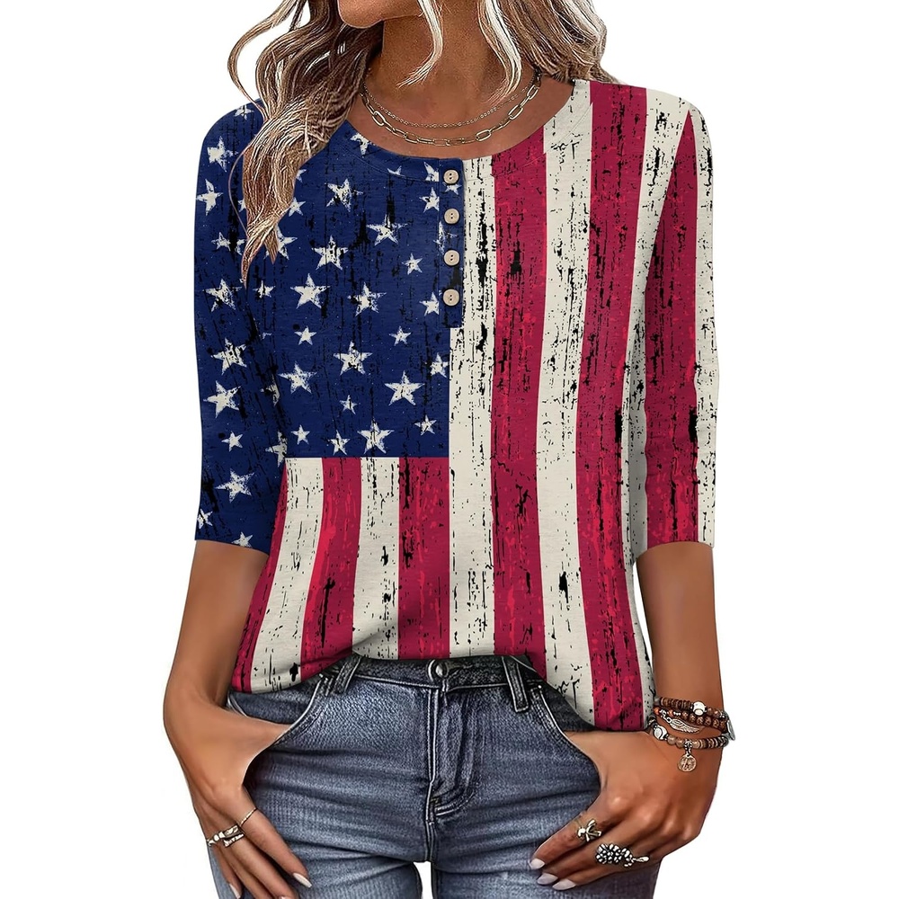 image:imageZeagoo 34 Length Sleeve Women Tops Dressy Casual Blouses Work ClothesGq38flag