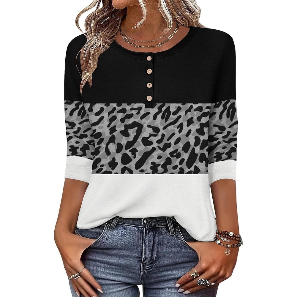 image:imageZeagoo 34 Length Sleeve Women Tops Dressy Casual Blouses Work ClothesJh519color Block