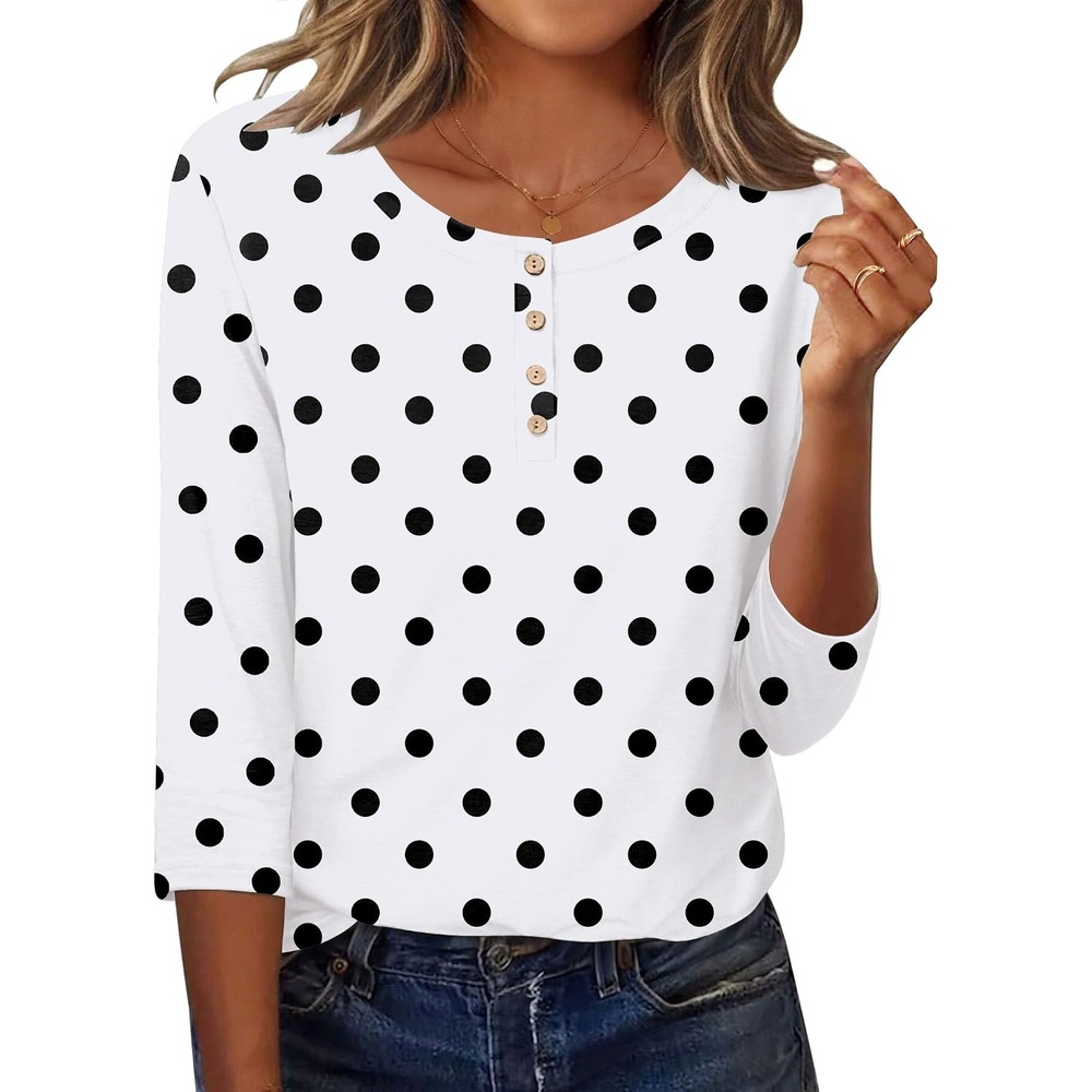 image:imageZeagoo 34 Length Sleeve Women Tops Dressy Casual Blouses Work ClothesJh592polka Dots