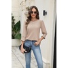 Zeagoo 3/4 Length Sleeve Blouse Pleated Tops Tunics for Women Dressy Shirt Business Casual(Moon Grey)