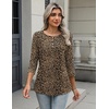 Zeagoo 3/4 Length Sleeve Women Tops Dressy Casual Blouses Work Clothes(An136-leopard Print)