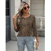 Zeagoo 3/4 Length Sleeve Women Tops Dressy Casual Blouses Work Clothes(An136-leopard Print)