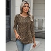 Zeagoo 3/4 Length Sleeve Women Tops Dressy Casual Blouses Work Clothes(An136-leopard Print)