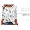 Zeagoo 3/4 Length Sleeve Women Tops Dressy Casual Blouses Work Clothes(Bf290-white Flower)