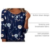 Zeagoo 3/4 Length Sleeve Women Tops Dressy Casual Blouses Work Clothes(Bf318-navy Flower)