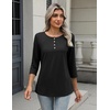 Zeagoo 3/4 Length Sleeve Women Tops Dressy Casual Blouses Work Clothes(Black)