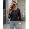 Zeagoo 3/4 Length Sleeve Women Tops Dressy Casual Blouses Work Clothes(Black)