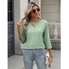 Zeagoo 3/4 Length Sleeve Women Tops Dressy Casual Blouses Work Clothes(B-light Green)